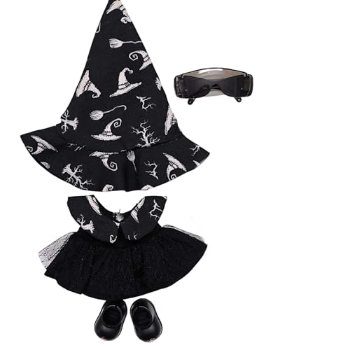 Geeignet für 17 cm trendige Puppenkleidung, Hosen, Röcke, Brillen, Hüte, Schuhe, Kopfhörer-Zubehör (schwarze Halloween-Brille) von Generic