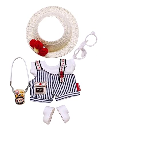 Geeignet für 17 cm trendige Puppenkleidung, Hosen, Röcke, Brillen, Hüte, Schuhe, Kopfhörer-Zubehör (weiß, 6-teiliges Set) von Generic