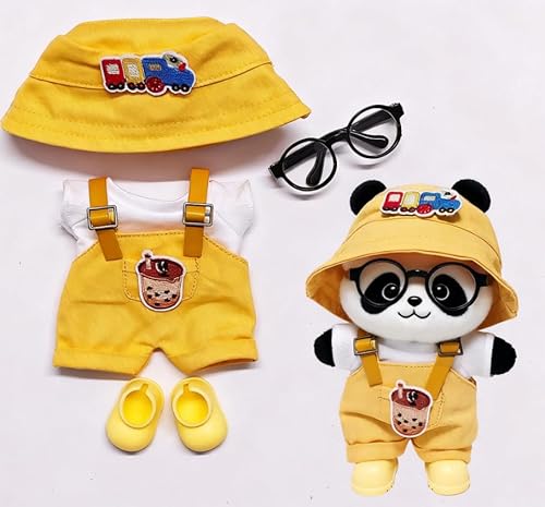 Geeignet für 17 cm trendige Puppenkleidung, Hosen, Röcke, Brillen, Hüte, Schuhe, Kopfhörer-Zubehör (weißes T-Shirt + Sonnenbrille, 4-teiliges Set) von Generic