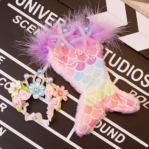 Geeignet für 17 cm trendige Puppenkleidung, Hüte, Hosen, Accessoires (Meerjungfrau (Stirnband + Kleidung)) von Generic