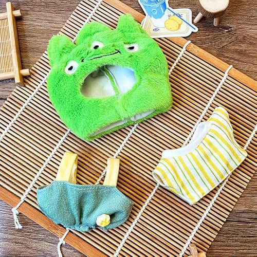 Geeignet für 17 cm trendige Puppenkleidung, Hüte, Hosen, Accessoires (dreiäugiges Monster (Stirnband + T-Shirt + Overalls)) von Generic