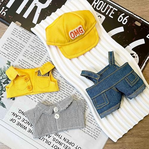 Geeignet für 17 cm trendige Puppenkleidung, Hüte, Hosen, Accessoires (kleiner Maler (Kappe + T-Shirt + Weste + Overalls)) von Generic