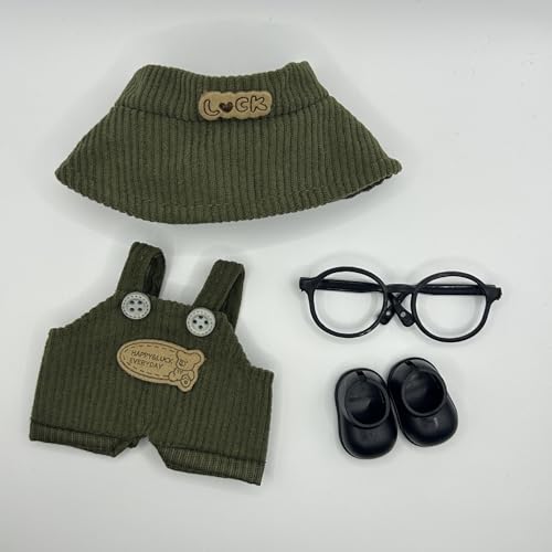 Geeignet für 17 cm trendige Puppenkleidung, Hüte, Hosen, Schuhe, Brillen (Armeegrün) von Generic