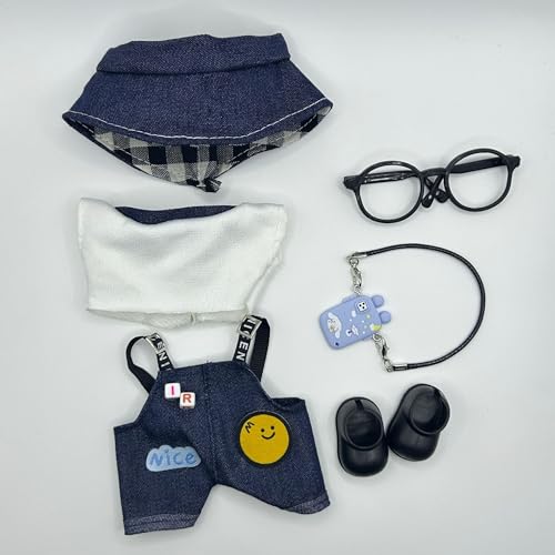 Geeignet für 17 cm trendige Puppenkleidung, Hüte, Hosen, Schuhe, Brillen (Smiling Denim Full Match) von Generic