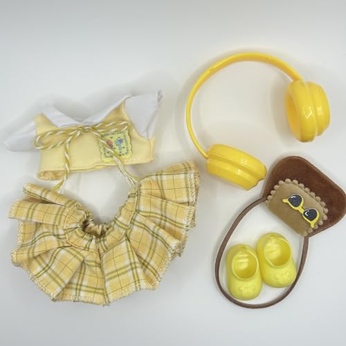 Geeignet für 17 cm trendige Puppenkleidung, Hüte, Hosen, Schuhe, Brillen (Yellow JK Girl) von Generic