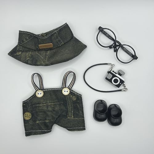 Geeignet für 17 cm trendige Puppenkleidung, Hüte, Hosen, Schuhe, Brillen (alle Denim-Overalls) von Generic