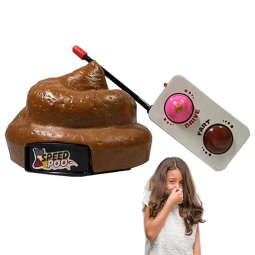 Gefälschte Schaumkontrolle Poop Car | 360 Grad rotierender Poop -Spielzeughocker, lustige Spielzeugfernbedienungskontrollauto -Trick Kinder Scherze Streich Spielzeugspiele für Aprilscherz Familie von Generic