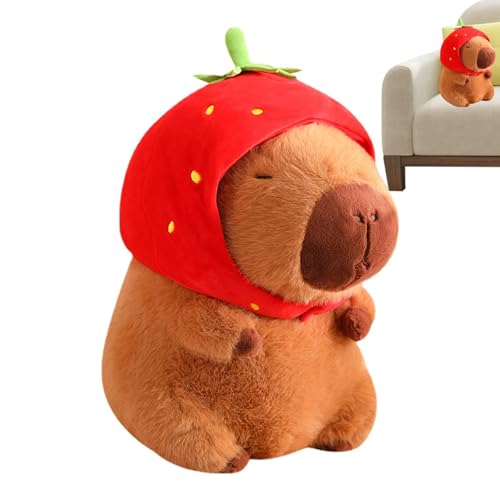 Gefüllte Carpincho | Erdbeer-Capibara-Puppe, niedliches Cartoon-Capibara-Plüschtier, Plüschpuppe Geschenk Kissen von Capibara, Wohnkultur für Erwachsene u Gefüllte Carpincho | Erdbeer-Capibara-Puppe, niedliches Cartoon-Capibara-Plüschtier, Plüschpuppe Geschenk Kissen von Capibara, Wohnkultur für Erwachsene u von Generic