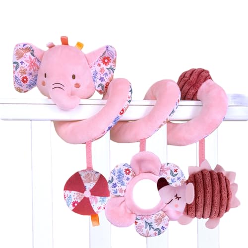 Gefüllte Kinderbettspielzeug - Säuglings -Quietschspielzeug, Rassle Plüsch | Hängende Babyspielzeug für Kinderwagen oder Stuben mit weichen tierischen Formen, interaktives Krippe Mobile für sensorisch Gefüllte Kinderbettspielzeug - Säuglings -Quietschspielzeug, Rassle Plüsch | Hängende Babyspielzeug für Kinderwagen oder Stuben mit weichen tierischen Formen, interaktives Krippe Mobile für sensorisch von Generic