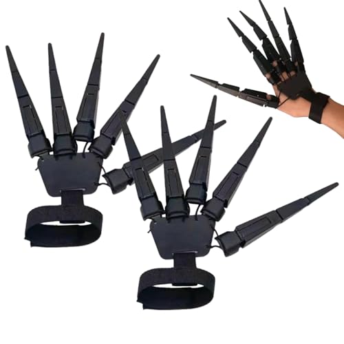 Gelenkfinger, Fingerkrallen | 2 Stück Halloween Handschuhe verstellbar Cosplay Krallen - Halloween Teufelskrallen Tragbare Schädelfinger Krallen Hand Gruselige Skelettknochen für Gelenkfinger, Fingerkrallen | 2 Stück Halloween Handschuhe verstellbar Cosplay Krallen - Halloween Teufelskrallen Tragbare Schädelfinger Krallen Hand Gruselige Skelettknochen für von Generic