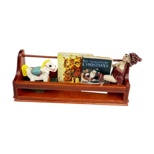 Generic 1/12 Skala Dollhouse Möbel Zeitungsregal Holzlagerregal Mini -Display -Regal für Badezimmer von HuadaXtai