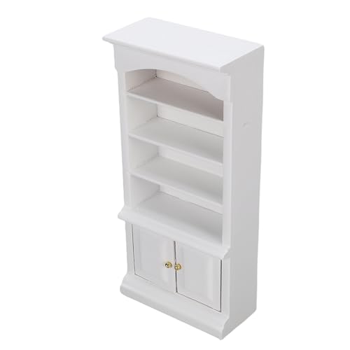 Generic 1 12 Skala Miniatur -Puppenhausschrank, 4 Tier Weiße Bücherregal Massivholz Puppenmöbelzubehör, 2 Türen Generic 1 12 Skala Miniatur -Puppenhausschrank, 4 Tier Weiße Bücherregal Massivholz Puppenmöbelzubehör, 2 Türen von Generic