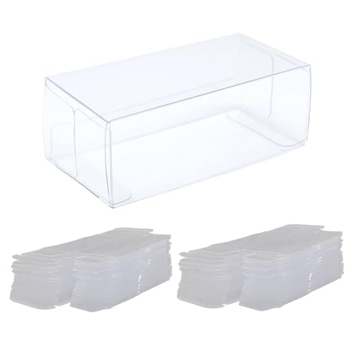 Generic 20 Stück Modellauto Vitrinen, Durchsichtige PVC Boxen, Transparente Spielzeugauto Vitrinen für Modelle, Figuren, Miniaturen, Zuhause, L Double Cars Koffer von Generic