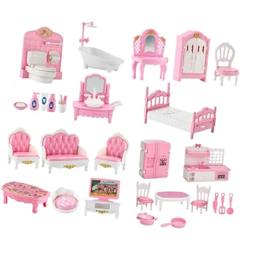 Generic 22x Kleine Puppenhaus Miniaturmöbel, Mini Hausmöbel für Kinder Ab 3 Jahren von Generic