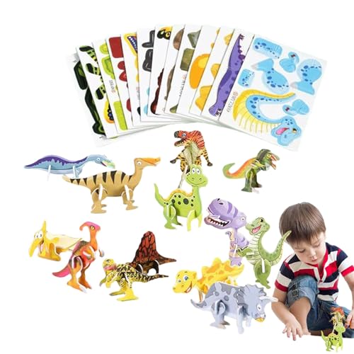 Generic 25-teiliges pädagogisches 3D-Cartoon-Puzzle, 3D-Puzzles für Feinmotorik, Stabspielzeug, Kleinkinder-Modell, DIY-Spielzeug, 3D-Puzzle, Cartoon-Kunsthandwerk, Geschenke, für Familienspiele von Generic