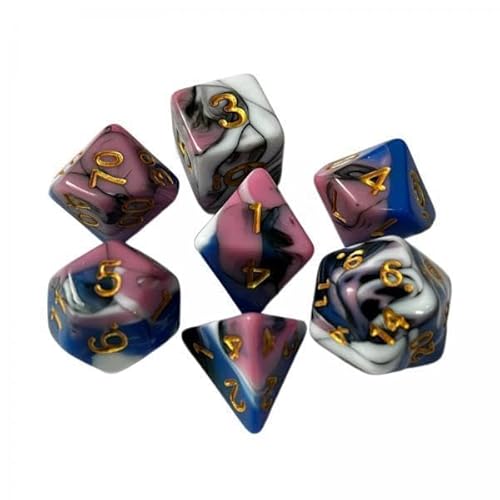 Generic 2X 7X RPG DICE Set Polyedron Game DICE Tabletop Game MOTSIGE STIFTEN Dices Four Color Dice Set für Bar Brettspiel Requisiten Partys Cafe von Generic