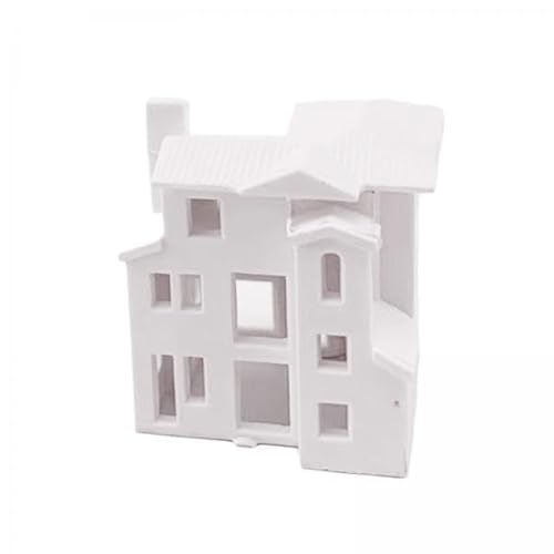 Generic 2X Unbemaltes Miniaturhaus, 1:500, Puppenhaus, Straßenlayout, Kleines Haus, Modelldekoration von Generic
