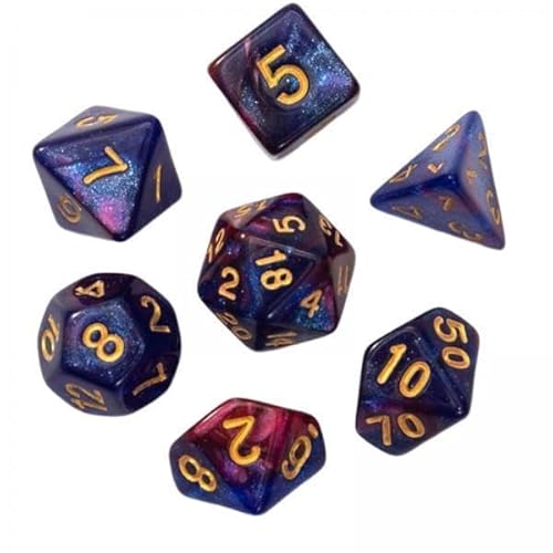 Generic 3X 7 Stücke Acryl Würfel, D4 D10 D12 D20 Bar Spielzeug, Mehrseitige Würfel, Polyedral Würfel für Rollenspiele, RPG Kartenspiele von Generic