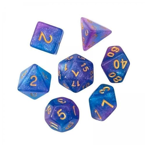 Generic 3X 7 Stücke Acryl Würfel, D4 D10 D12 D20 Bar Spielzeug, Mehrseitige Würfel, Polyedral Würfel für Rollenspiele, RPG Kartenspiele von Generic