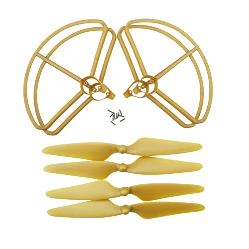 4PCS Propeller + 4PCS Schutzhülle für Hubsan H501S H501A H501C H501M H501S pro H501S W Luftaufnahmen Quadcopter RC Drohne Ersatzteile (Gold) von BLLRC