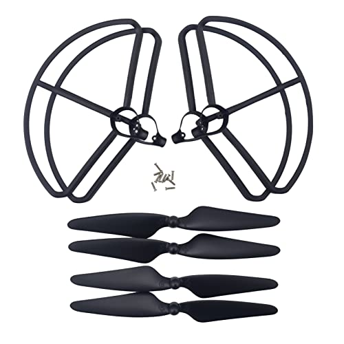 4PCS Propeller + 4PCS Schutzhülle für Hubsan H501S H501A H501C H501M H501S pro H501S W Luftaufnahmen Quadcopter RC Drohne Ersatzteile (Schwarz) von BLLRC