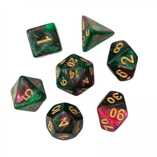 Generic 4X 7 Stücke Acryl Zähne, D4 ​​D10 D12 D20 Bar Spielzeug, Mehrseitige Würfel, Polyedrische Würfel, Die für Rollenspiele, RPG Kartenspiele von Generic
