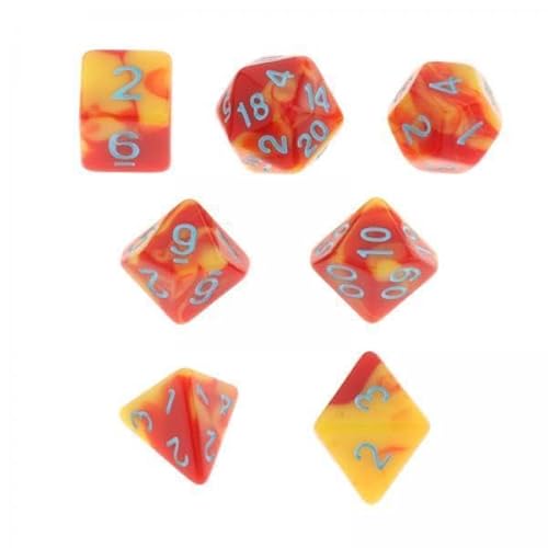 Generic 4X D8 D10 D12 D20 Rollenspiele ACCS Yellow Multi von Generic