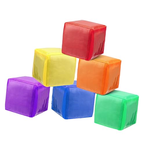 Generic 6PCS Large Dice Education Spiele Spiel Stapelblöcke mit 6 -seitigen klaren Taschen für Kleinkinder von Generic