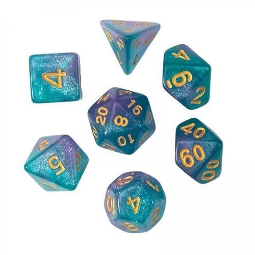 Generic 6X 7 Stück Acryl Zics, D4 D10 D12 D20 Bar Spielzeug, Mehrseitige Würfel, Polyedrische Würfel, Die für Rollenspiele, RPG Kartenspiele Eingeste von Generic