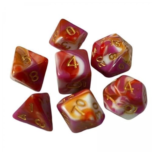 Generic 6X 7X RPG DICE Set Polyedron Game DICE Tabletop Game MENTIGE STICT Dices Fahren Carter DICE Set für Bar Brettspiele Props Partys Cafe von Generic