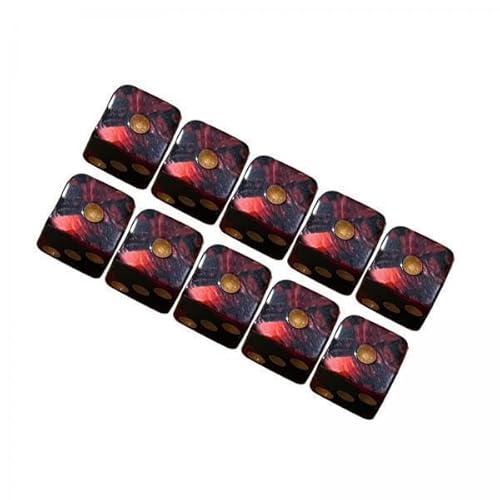 Generic 6X Set von 10 Sechsseitigen Dices Set Partyspielzeug Undurchsichtig 16mm D6 Brettspiel für RPG Rollenspiele, Red von Generic