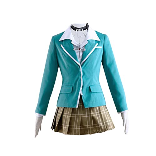 Generic Anime Rosario Und Vampire Moka Akashiya Cosplay Kostüm Schuluniformen Halloween Outfit Full Set (Blau,4XL) von Generic