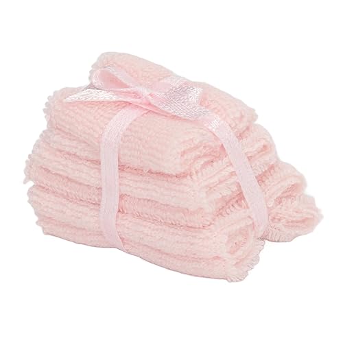 Generic Badezimmertücher für Puppe, 1: 12 Handtuchpuppen Dekoration für Dekoration für Kindersimulation für (PINK) von Generic