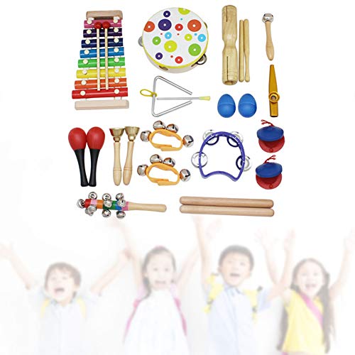 Generic Bildungsmusik 26 × 26 × 13 19 PCs Nicht Toxische Umweltfreundliche Kinder Frühes Bildungsmusikinstrumenten -Kit von Generic