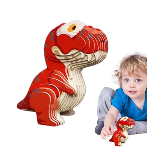 Generic Dinosaurier-Puzzles für Kinder,3D-Dinosaurier-Puzzles,3D-Dinosaurier-Papierpuzzlespielzeug | Dinosaurier-Bausteine, 3D-Tierpuzzle für das Lernen im Vorschulalter, frühpädagogisches Training von Generic