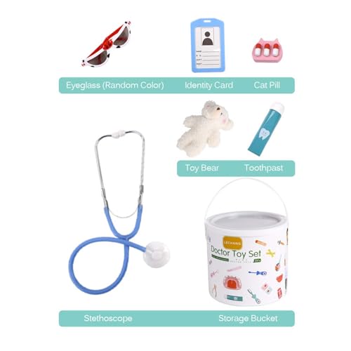Generic Doctor Kit für Kleinkinder 3-5, Doktor Kit für Kleinkinder 1-3 Ärzte Spielen Set Stethoskop, Thermometer, Zahnmodell und Mehr Arztkit-Spiel-Set (Allgemeinmediziner) von Generic