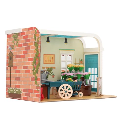 Generic Dollhouse, Lebhafte Wohndekorationen DIY Bastelminiatur -Szenen -Puppenhaus Szene mit Möbeln Zum Geburtstag (Blumensatz) von Generic
