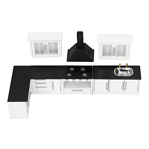 Generic Dollhouse Möbel, Puppenhaus Möbel Küche Mini Dollhouse Küchenschrank Puppenhaus Moderne Küchenset Mini von Generic