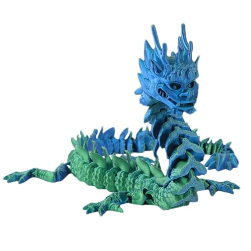 Generic Drachen-Fidget-Spielzeug, 3D-gedrucktes Spielzeug - 13 Zoll Crystal Dragon 3D-Druckspielzeug | Chefschreibtischspielzeug, Osterkörbchenfüller, Flexibles 3D-Drachenspielzeug für die Eiersuche von Generic