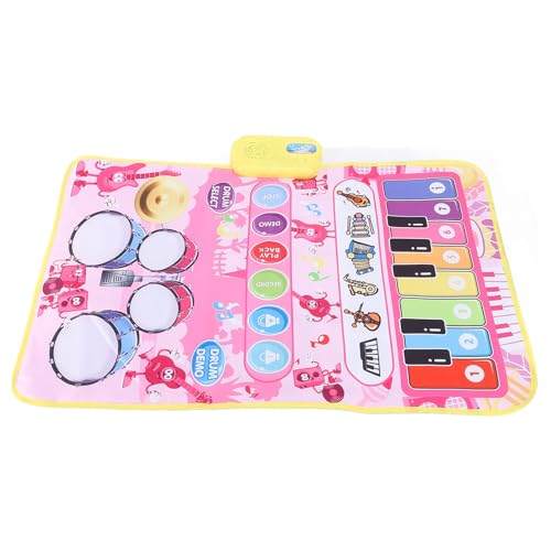 Generic Floor -Tastatur -Tanztastatur Sowie Audio Modus Touch Sensitive Piano Cali Tasten mit Stäbchen für die Frühe Bildung (PINK) von Generic