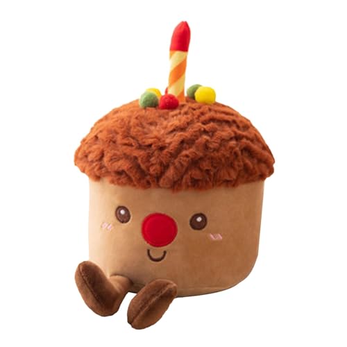 Geburtstagskuchen-Lebensmittel-Plüsch | Geburtstagstorte gefüllte Plüschtiere | Gefüllte Figur, süßes Lächeln-Kuchenkissen, Geburtstagskuchen-Puppenspielzeug, für Kinder von Generic