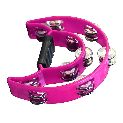 Generic Half Moon Hand Tamburin, Langlebiges Griff Design Kreativität und Fantasie Inspirierende Hand Tamburinglocke Kunststoff Multifunktional Tragbar für Konzert (Purple) von Generic