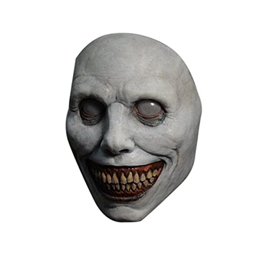 Generic Halloween Masks Horror Scary Mask Smiling Demon Clown Carnival Cosplay Props for Men and Women, Gray, 22x18x7cm von Generic