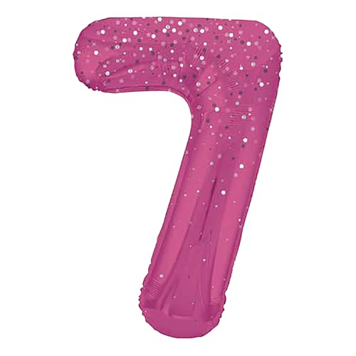 Unique 85857 Riesiger Folienballon Zahl 7, 86 cm, prismatisch, glitzernd, rosa, Geburtstagsparty, (1 Stück) Unique 85857 Riesiger Folienballon Zahl 7, 86 cm, prismatisch, glitzernd, rosa, Geburtstagsparty, (1 Stück) von Unique