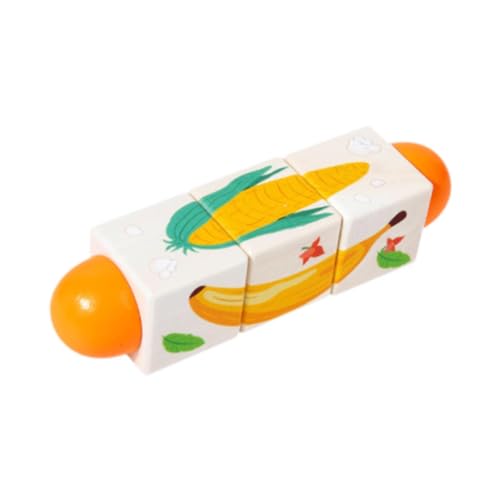 Generic Holzblock Puzzle Frühschulbildung Netter Hirnteaser für Kinder Jungen Und Mädchen Geburtstagsgeschenke, Obst Gemüse von Generic
