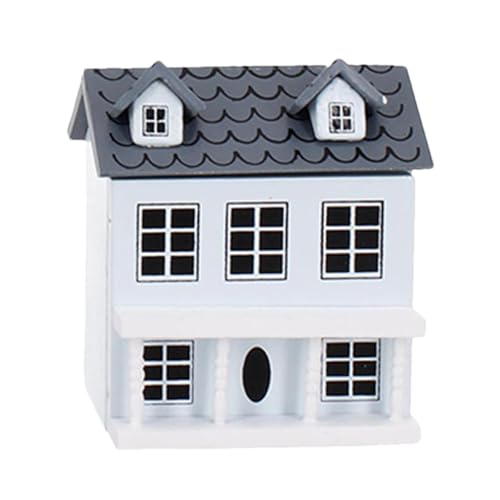 Generic Holzpuppenhäuser für Mädchen, DIY-Miniaturhaus-Bausatz - Holz-DIY-Haus-Set, Miniatur-Ornamente - Holzhaus-Bausatz, handgefertigte Miniaturspielzeuge, DIY-Bastelarbeiten, Villa-Gebäudemodelle von Generic