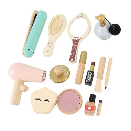 Generic Holzsimulation Make -up -Spielzeugset Kreative Holzkosmetik für Mädchen, So Tun Spiele, Exquisite Geschenkverpackung Zum Geburtstag oder Urlaub von Generic