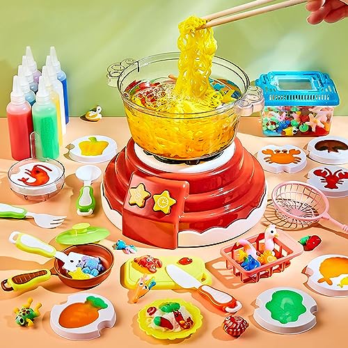 Generic Hot Pot Cooking Spielzeug, DIY Kids Hot Pot Maker Cooking Toys Bildungssimulation mit Klang und Licht für Kleinkind (Rot) von Generic