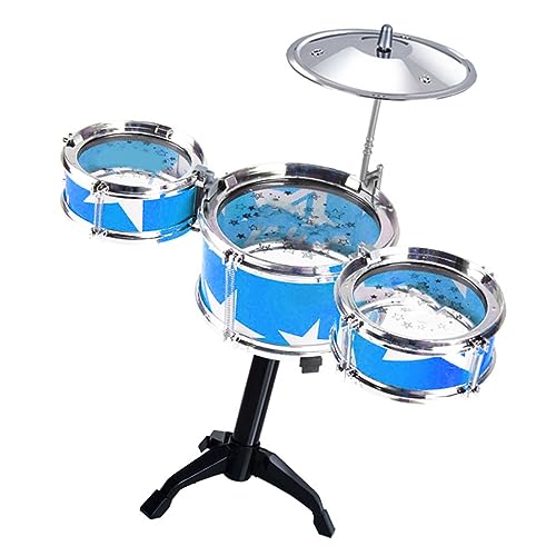 Generic Kinder -Schlagzeug -Kit, Kinder Drum Set Plastik Metall Spaß, die Verschiedene Typen Spielen. Gute Abprallerungsimperaturinstrument Zum Üben (Blue) von Generic