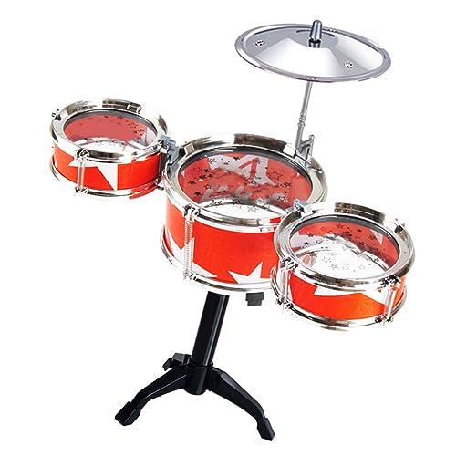 Generic Kinder -Schlagzeug -Kit, Kinder Drum Set Plastik Metall Spaß, die Verschiedene Typen Spielen. Gute Abprallerungsimperaturinstrument Zum Üben (Rot) von Generic